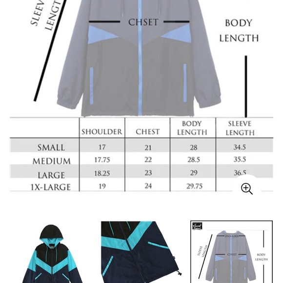 Beautiful Giant Men's Waterproof Lightweight Hooded Windbreaker Navy/Black/blue - Picture 8 of 8